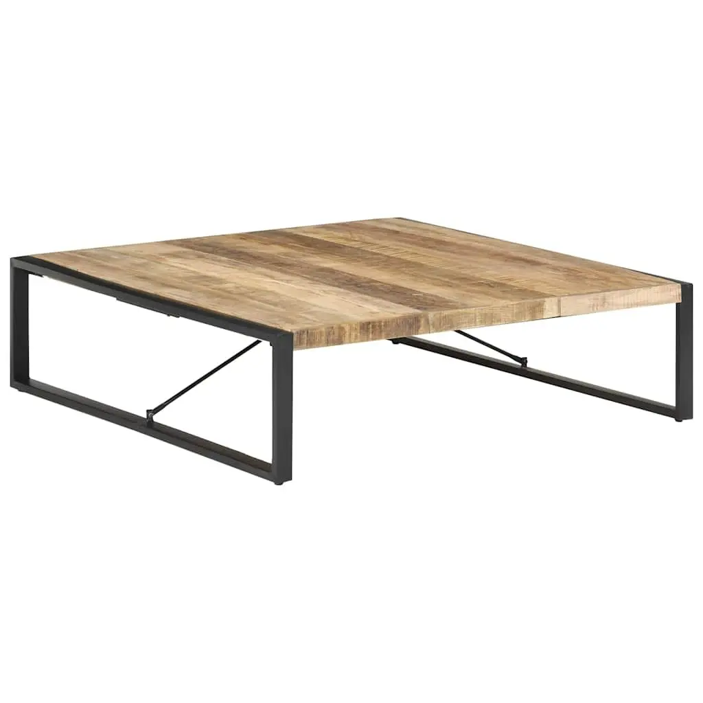 Coffee Table Solid Mango Wood 140x140x40cm Brown Industrial Style