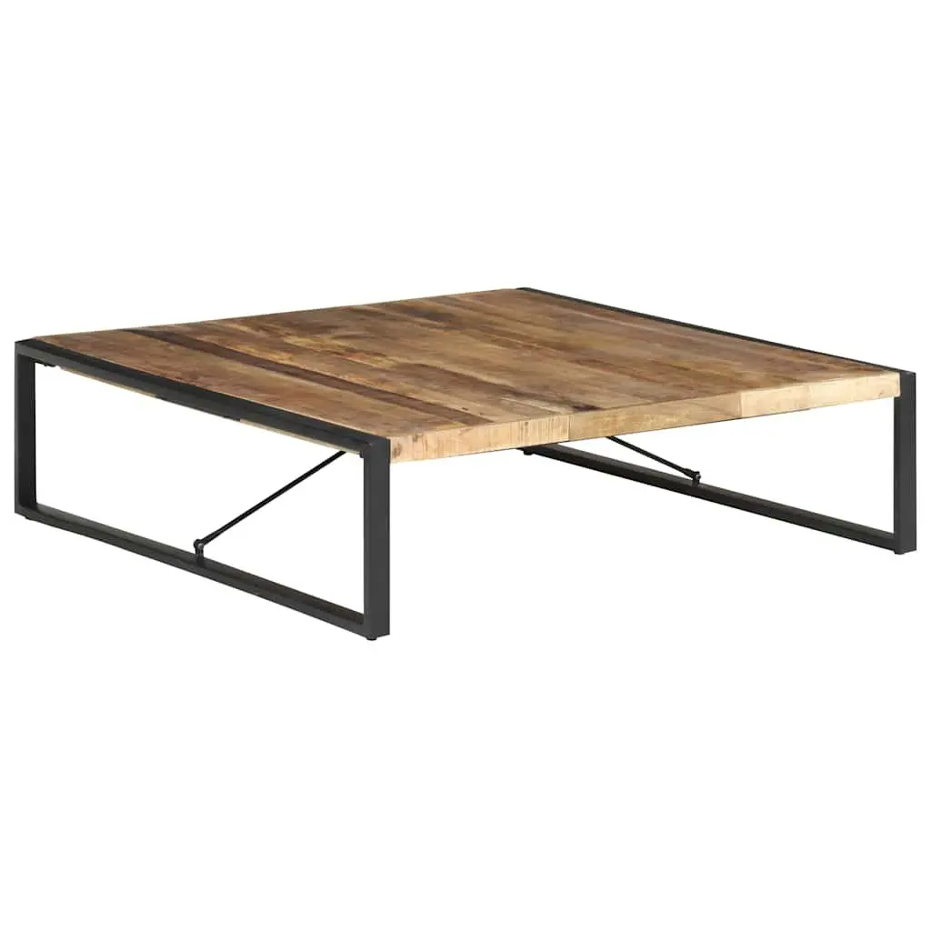 Coffee Table Solid Mango Wood 140x140x40cm Brown Industrial Style