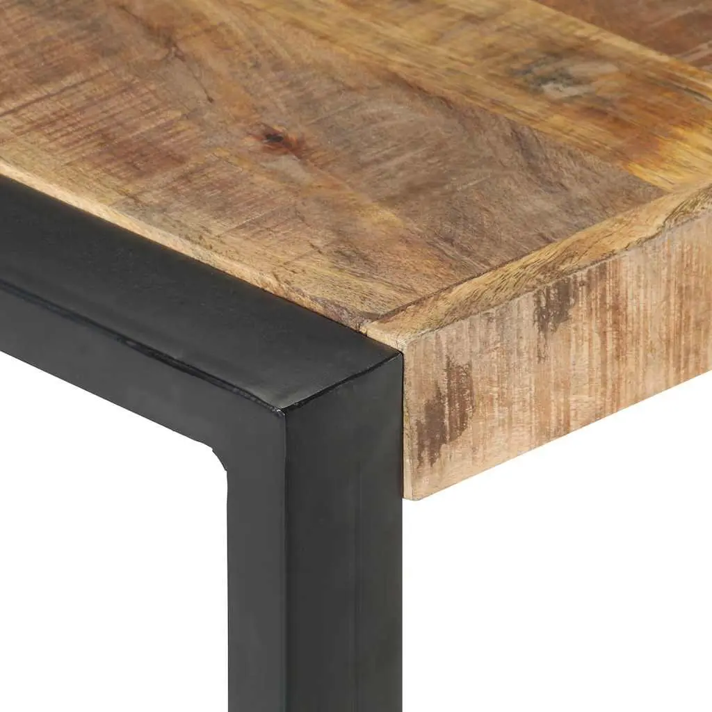 Coffee Table Solid Mango Wood 140x140x40cm Brown Industrial Style