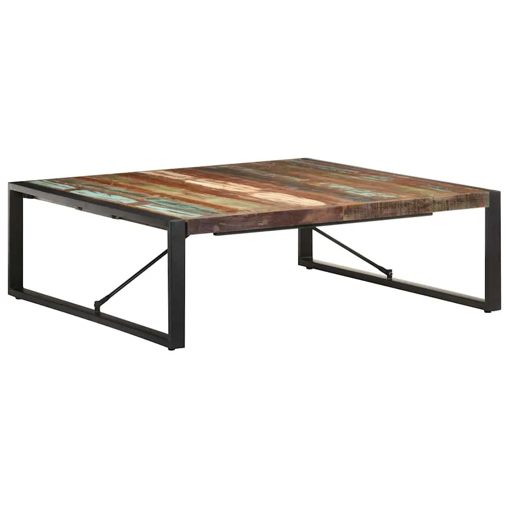 Coffee Table Industrial Style Solid Reclaimed Wood Black 120x120x40 cm
