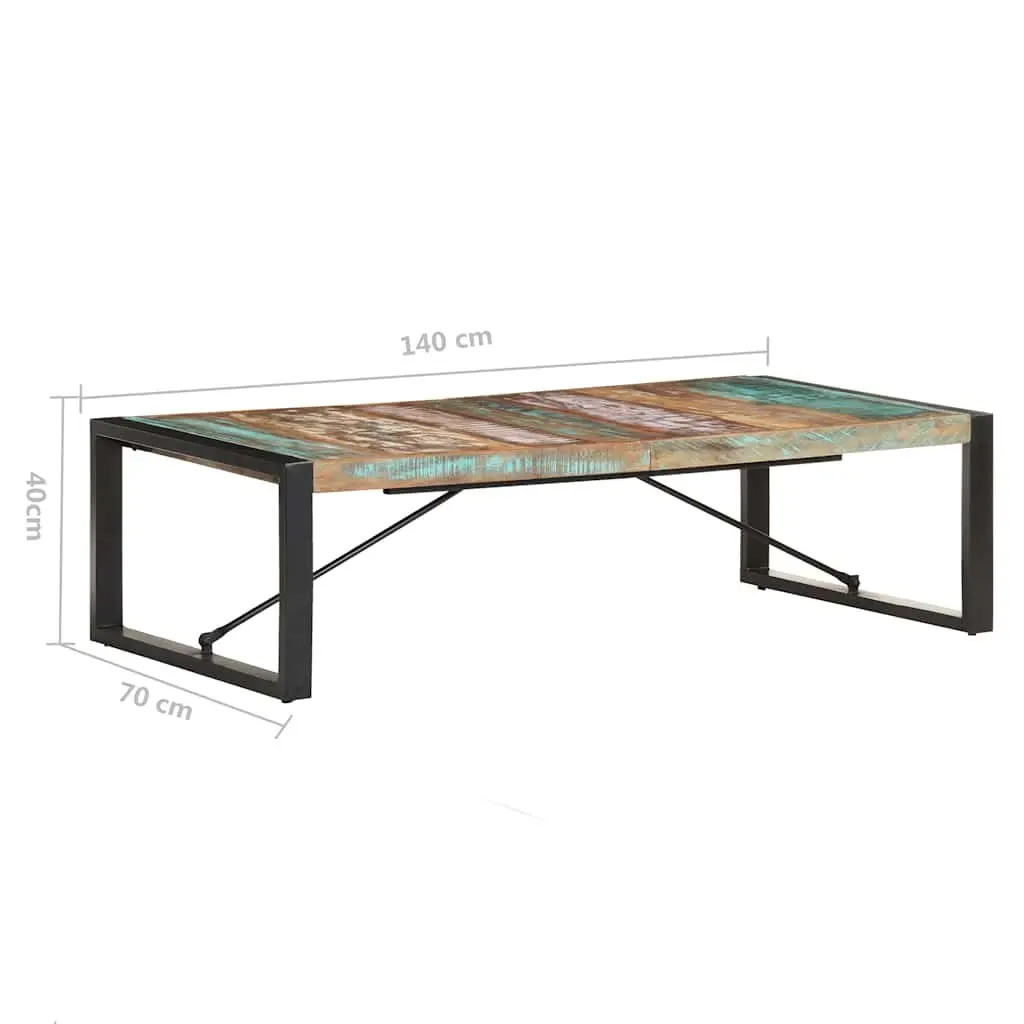 Coffee Table Solid Reclaimed Wood Brown 140x70x40cm Industrial Style