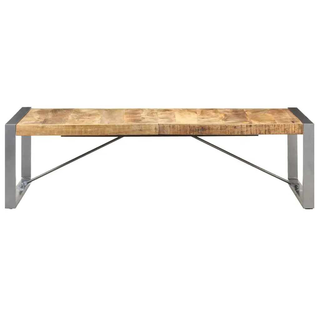Coffee Table Solid Mango Wood 140x70x40cm Brown Industrial Style