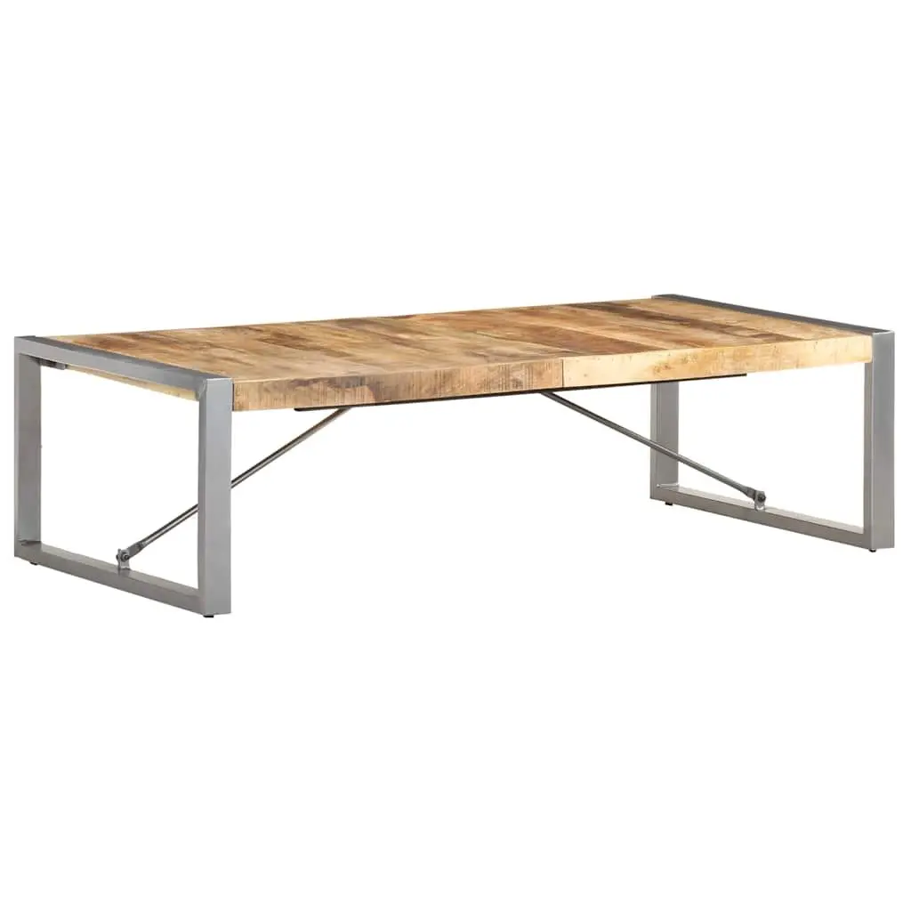 Coffee Table Solid Mango Wood 140x70x40cm Brown Industrial Style