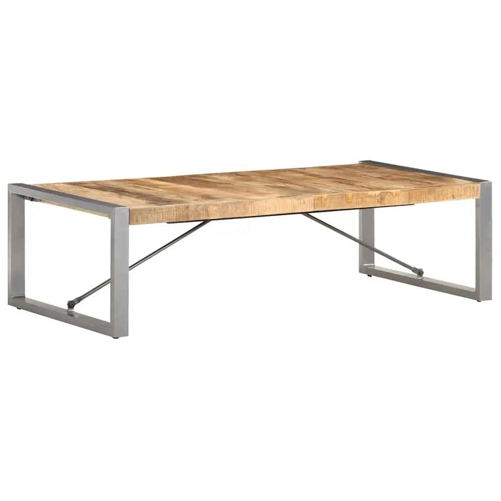 Coffee Table Solid Mango Wood 140x70x40cm Brown Industrial Style