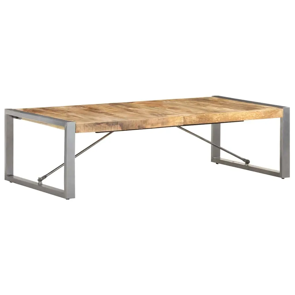Coffee Table Solid Mango Wood 140x70x40cm Brown Industrial Style