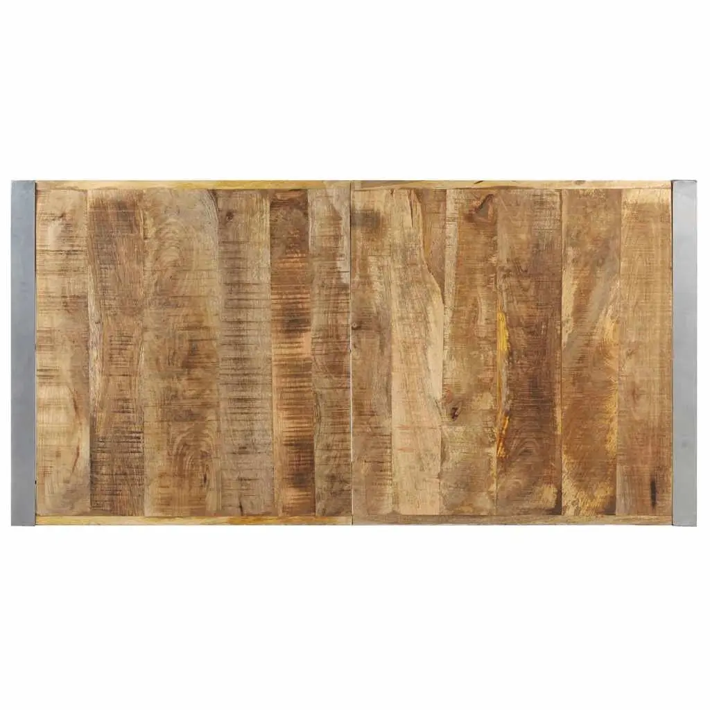 Coffee Table Solid Mango Wood 140x70x40cm Brown Industrial Style