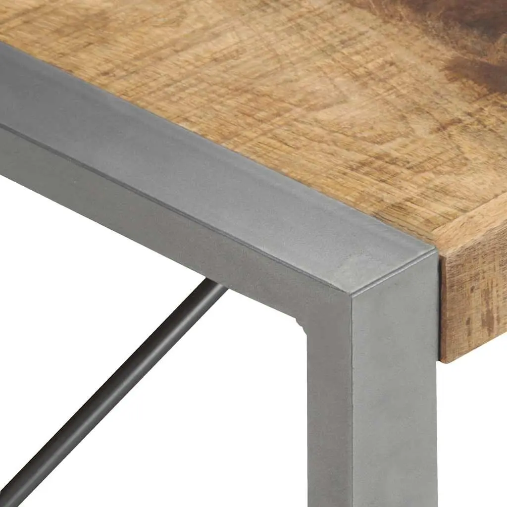 Coffee Table Solid Mango Wood 140x70x40cm Brown Industrial Style