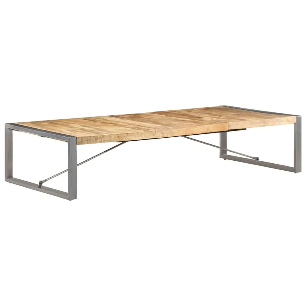 Coffee Table Industrial Style Brown Solid Mango Wood 180x90x40 cm with Steel Legs