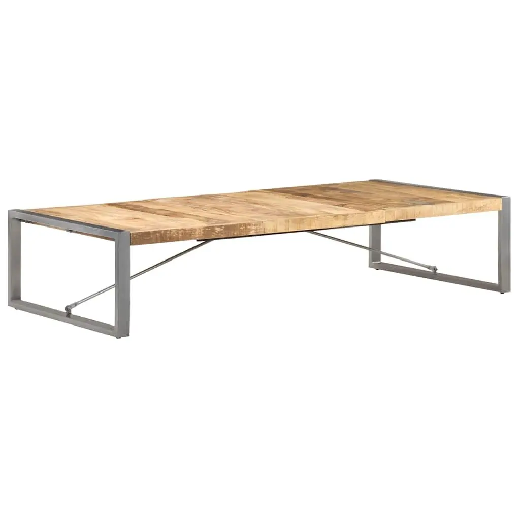 Coffee Table Industrial Style Brown Solid Mango Wood 180x90x40 cm with Steel Legs