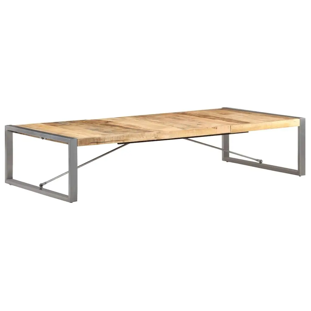 Coffee Table Industrial Style Brown Solid Mango Wood 180x90x40 cm with Steel Legs