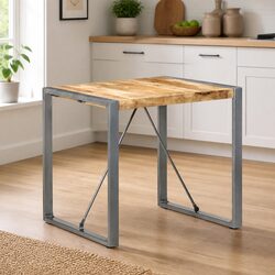 Dining Table 80x80x75 cm Rough Mango Wood Kitchen Room Furniture Industrial