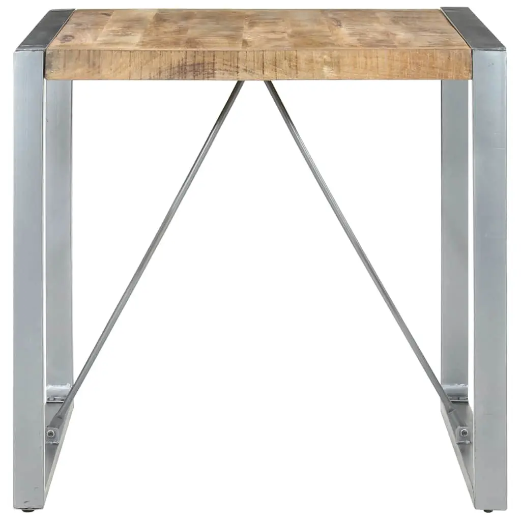 Dining Table Rough Mango Wood 80x80x75 cm Brown Industrial