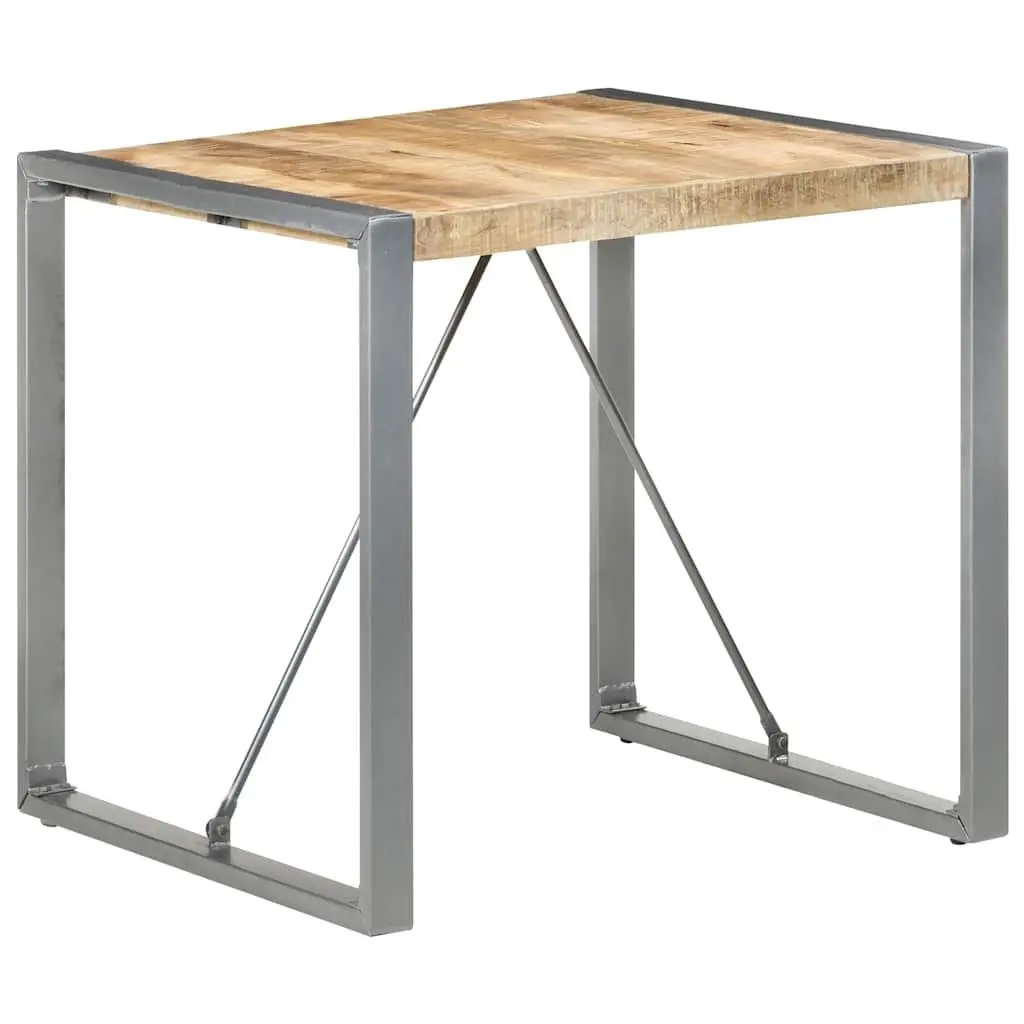 Dining Table Rough Mango Wood 80x80x75 cm Brown Industrial