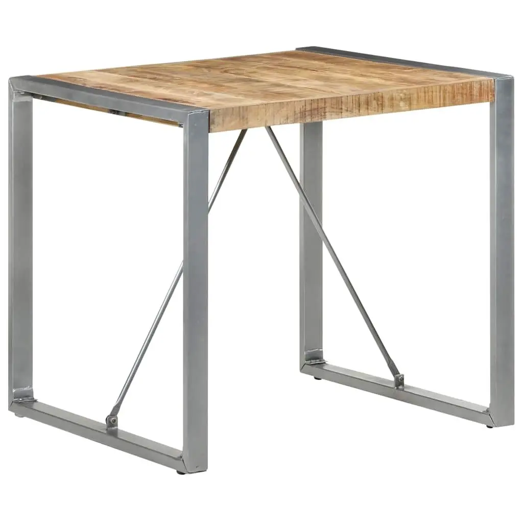 Dining Table Rough Mango Wood 80x80x75 cm Brown Industrial
