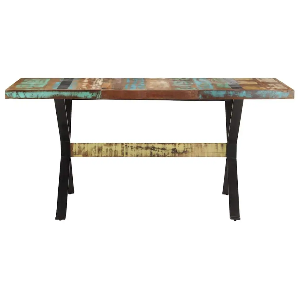 Reclaimed Wood Dining Table 160x80x76cm Industrial Style Multicolour Solid Wood Kitchen Furniture