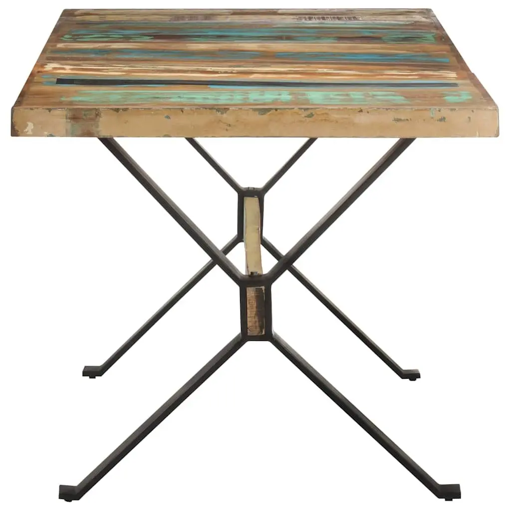 Reclaimed Wood Dining Table 160x80x76cm Industrial Style Multicolour Solid Wood Kitchen Furniture