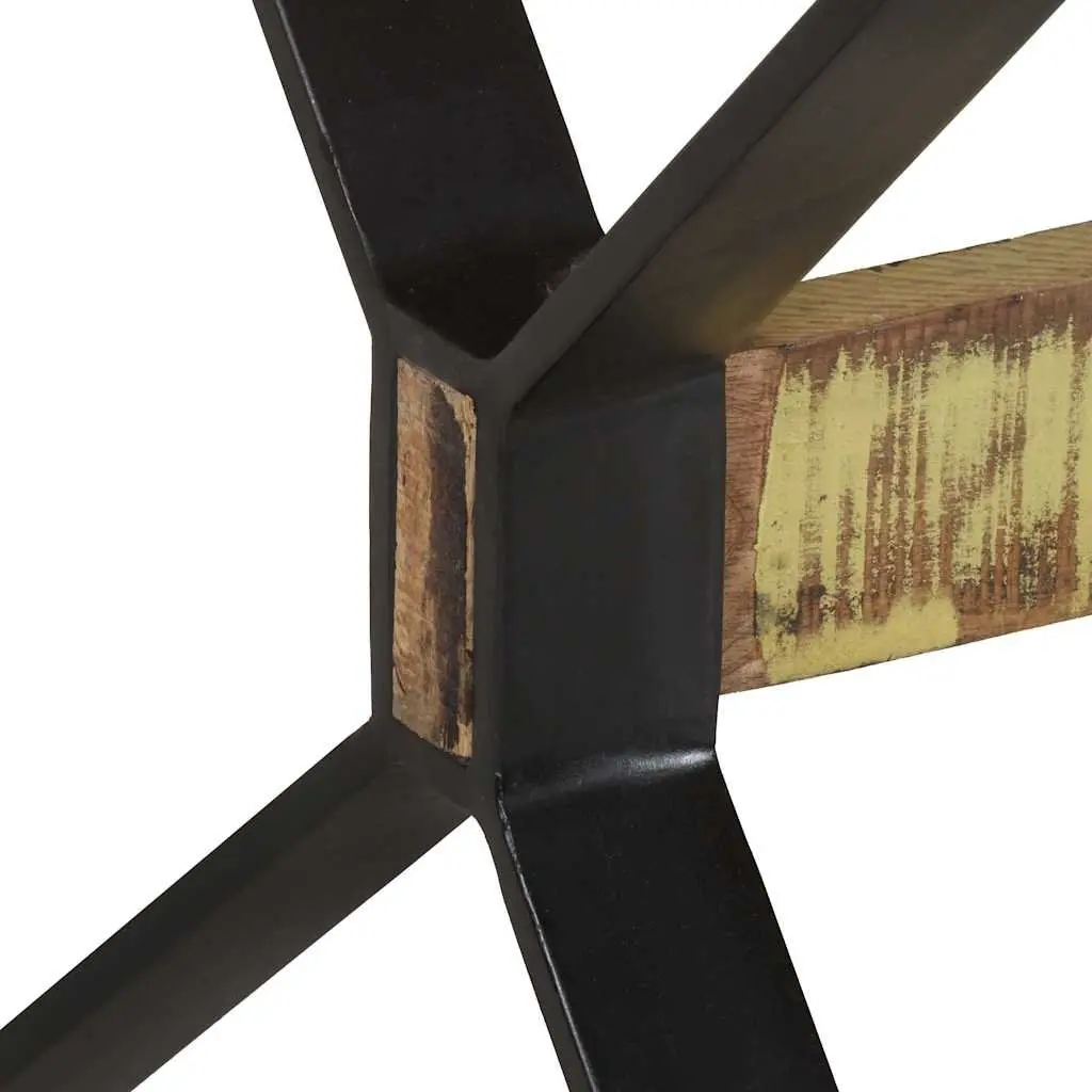 Reclaimed Wood Dining Table 160x80x76cm Industrial Style Multicolour Solid Wood Kitchen Furniture