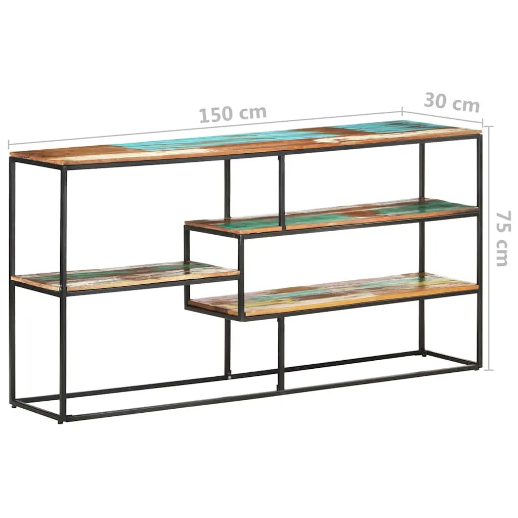 Reclaimed Wood Sideboard Industrial Storage Cabinet 150x30x75cm Brown Steel Frame