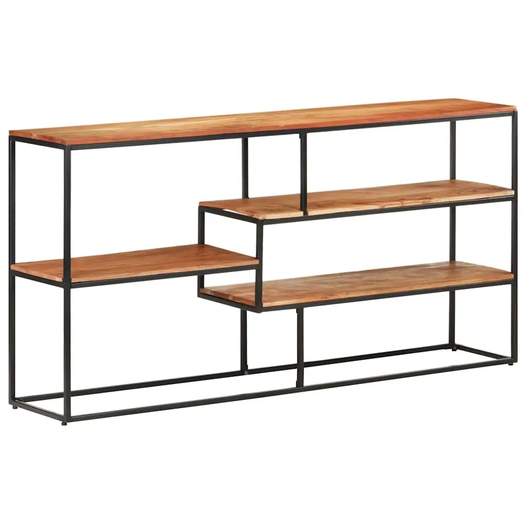 Solid Acacia Wood Sideboard 150x30x75 cm Brown Industrial Storage Cabinet