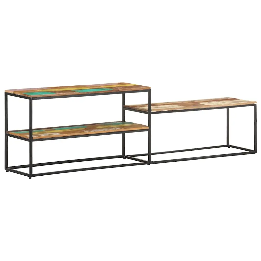 Reclaimed Wood TV Cabinet 180x30x50cm Steel Frame Brown Industrial Style