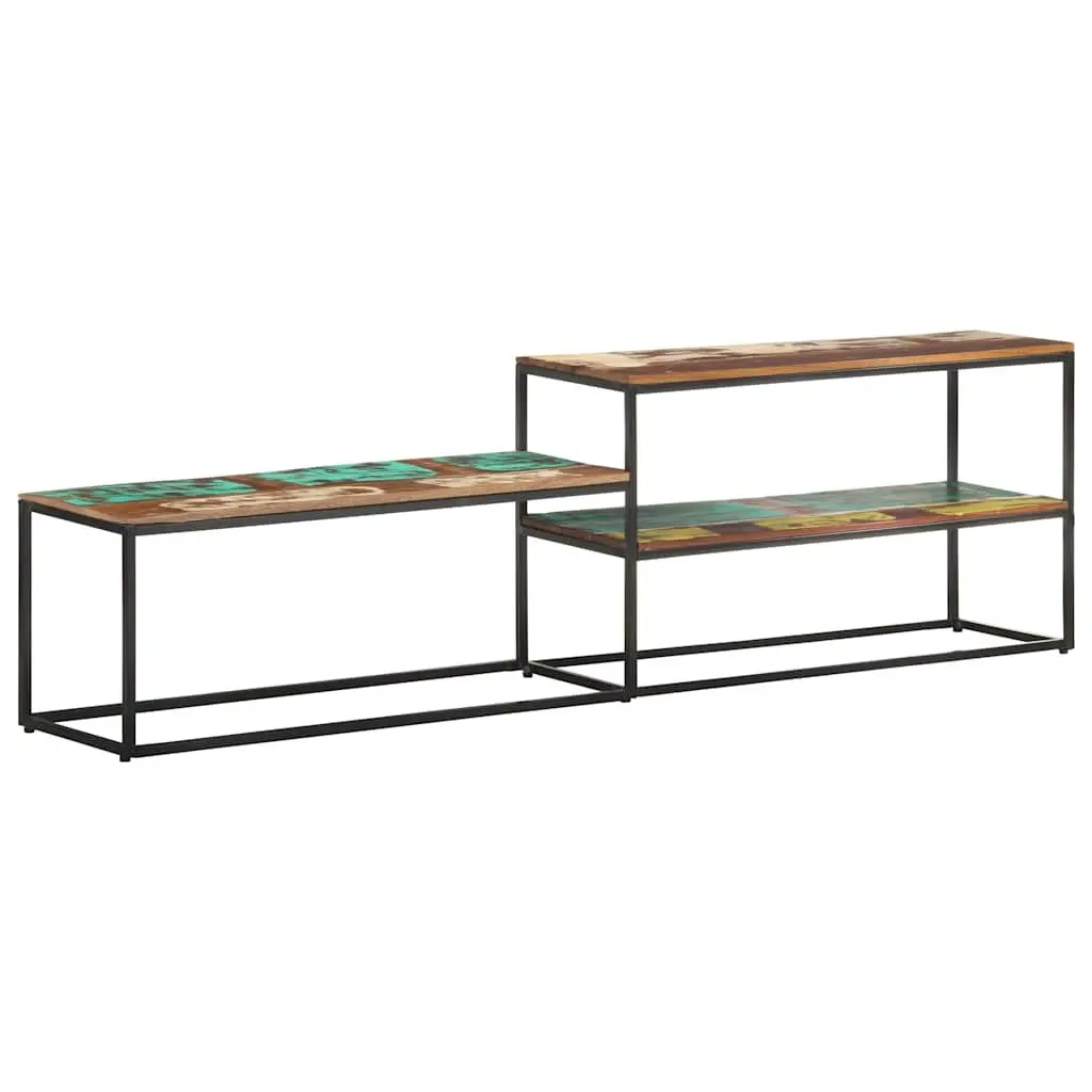 Reclaimed Wood TV Cabinet 180x30x50cm Steel Frame Brown Industrial Style