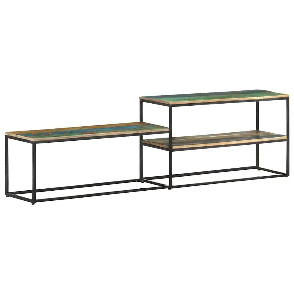 Reclaimed Wood TV Cabinet 180x30x50cm Steel Frame Brown Industrial Style