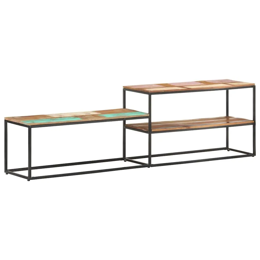 Reclaimed Wood TV Cabinet 180x30x50cm Steel Frame Brown Industrial Style