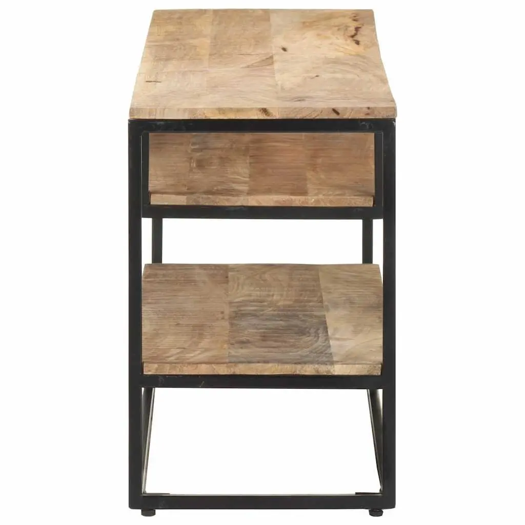TV Cabinet 130x30x45cm Rough Mango Wood Industrial Style Media Storage Unit