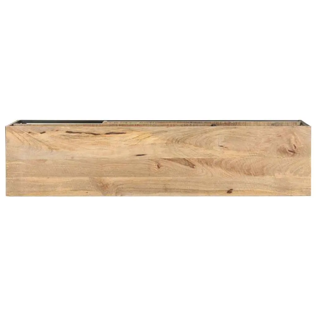 TV Cabinet 130x30x45cm Rough Mango Wood Industrial Style Media Storage Unit