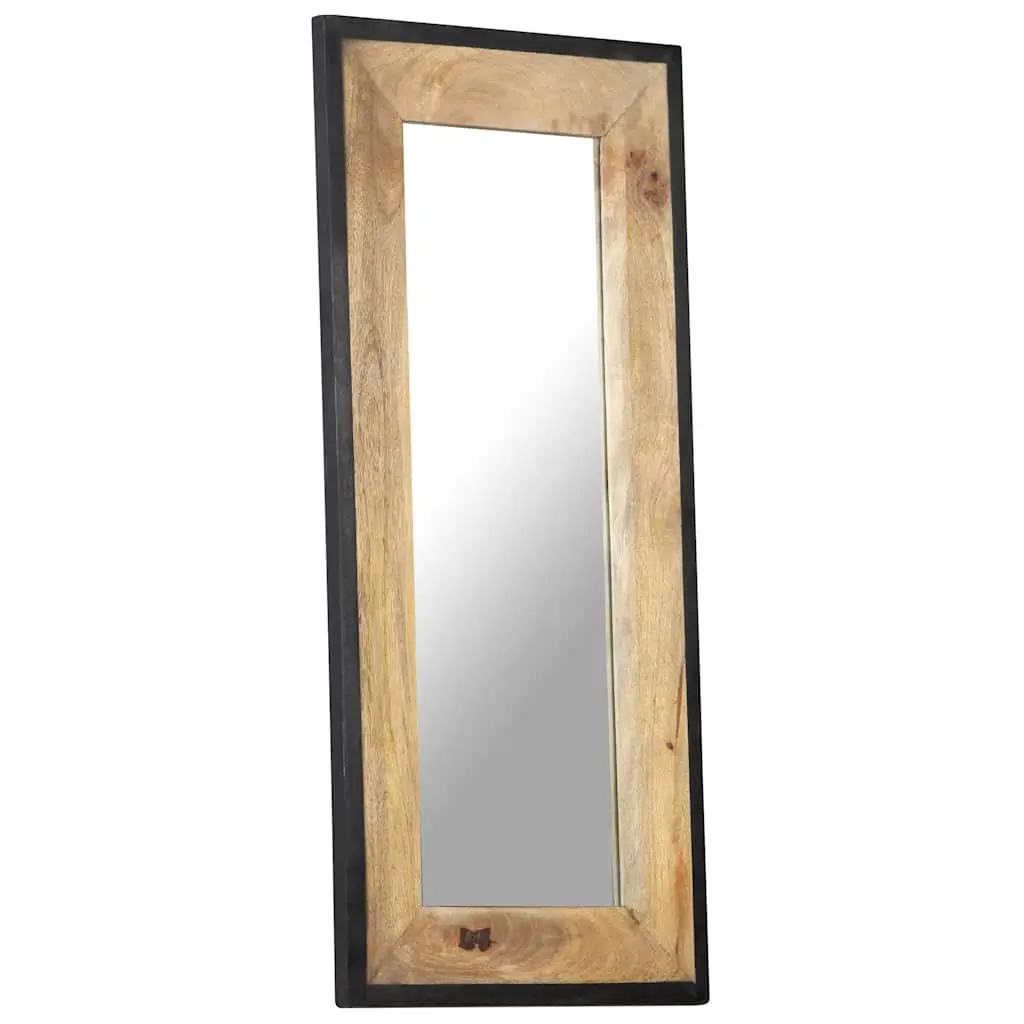 Solid Mango Wood Mirror 110x50cm Brown Wall Décor Home Furniture