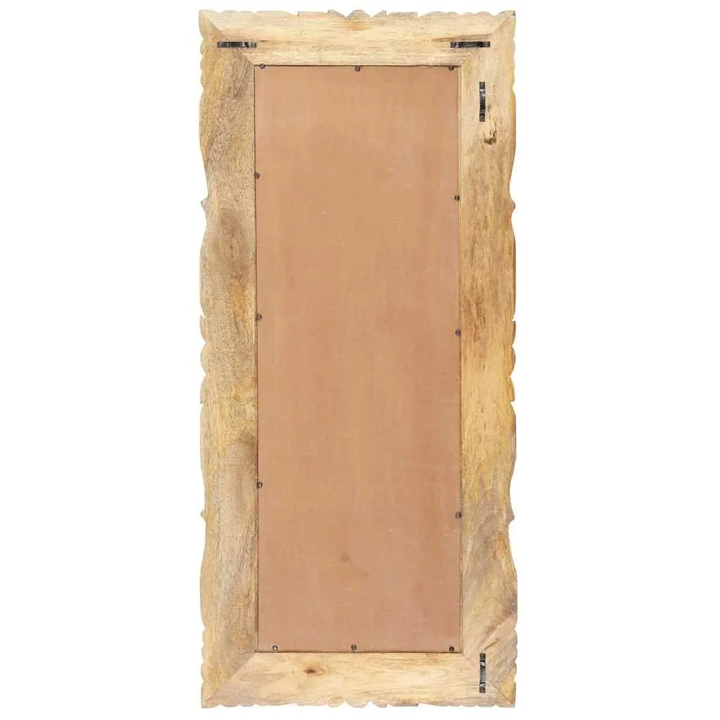 Mirror Solid Mango Wood Hand-Carved 110x50 cm Brown Wall Mounted Home Decor