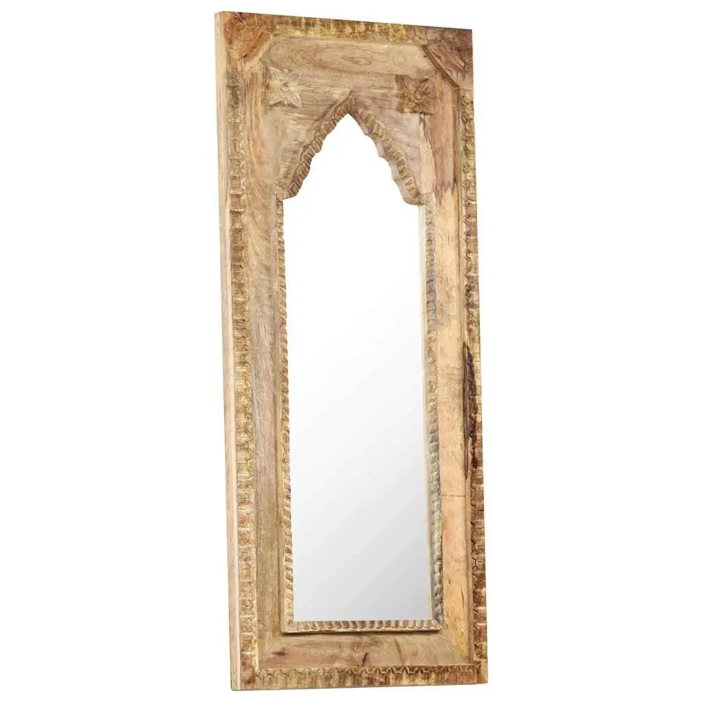 Wooden Mirror Frame Solid Mango Wood Brown 50x3x110 cm for Home Bedroom Living Room Decor