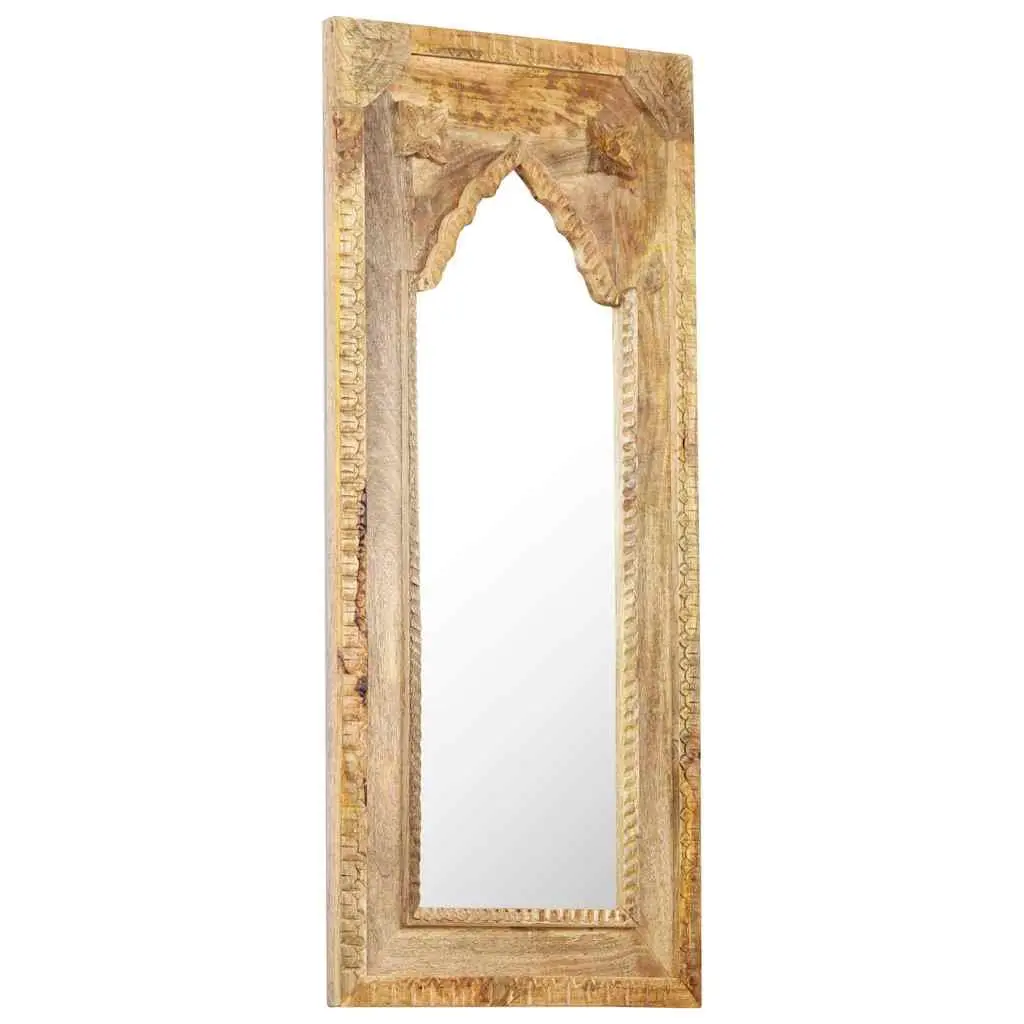 Wooden Mirror Frame Solid Mango Wood Brown 50x3x110 cm for Home Bedroom Living Room Decor