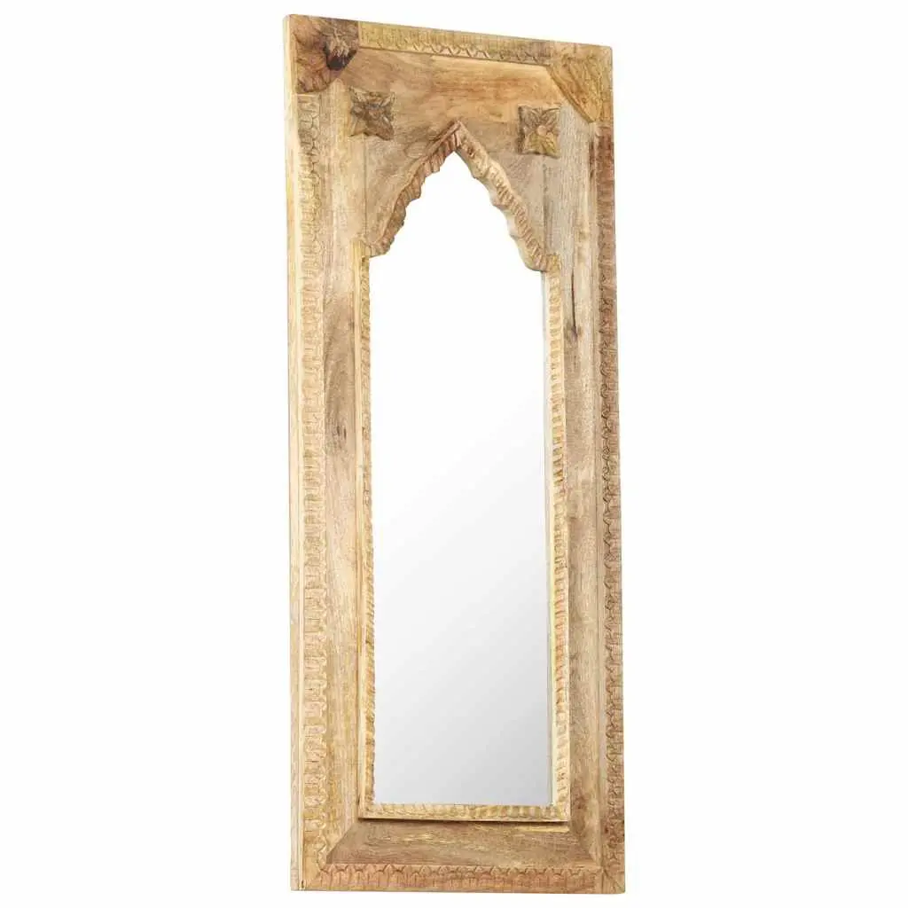 Wooden Mirror Frame Solid Mango Wood Brown 50x3x110 cm for Home Bedroom Living Room Decor