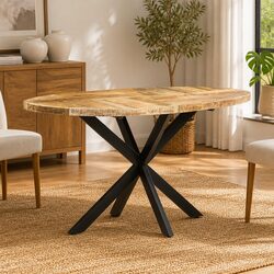 Practical Solid Mango Wood Dining Table for Everyday Use