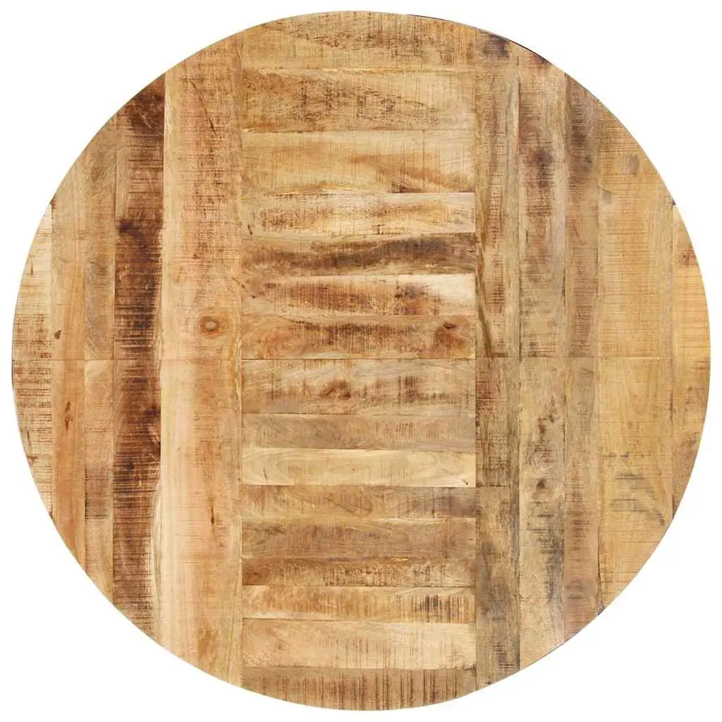 Round Table Rough Mango Wood 175cm Brown Kitchen Dining Furniture