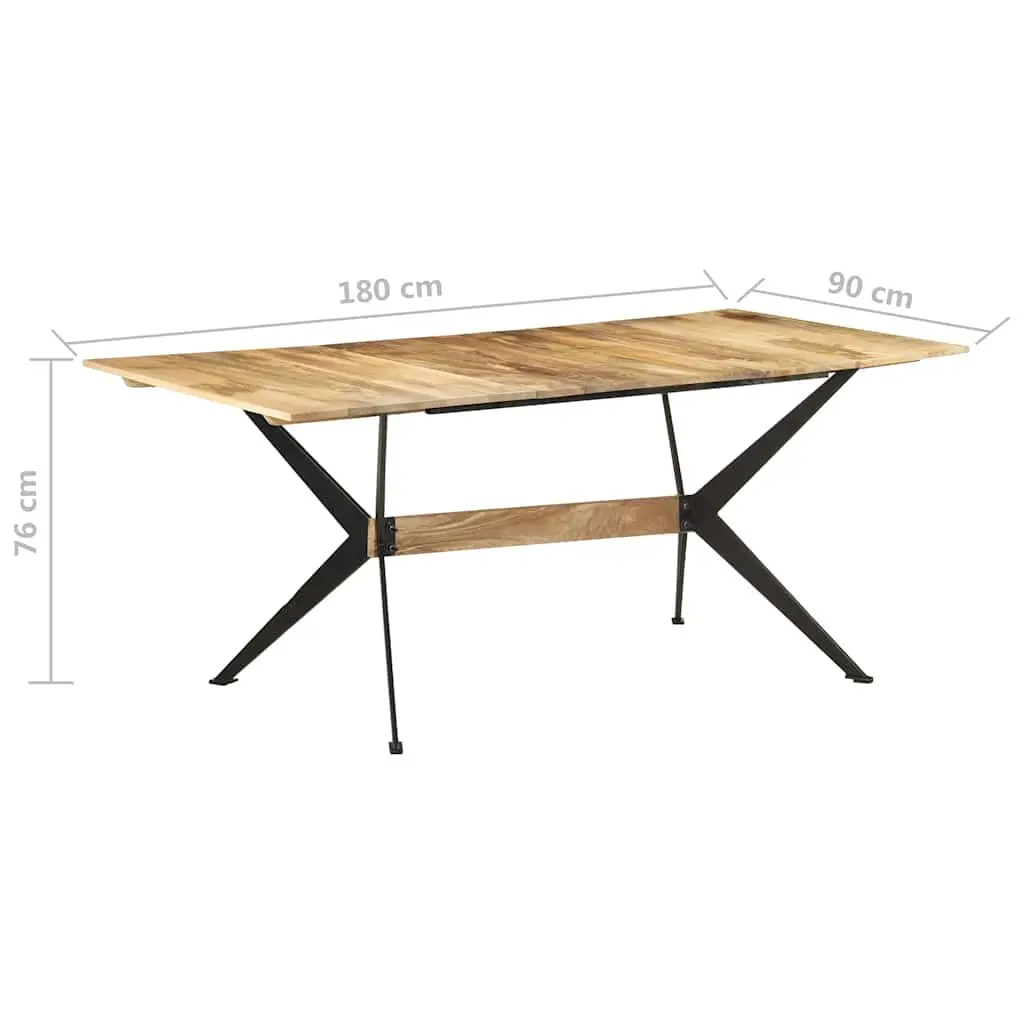 Solid Mango Wood Dining Table 180x90x76cm