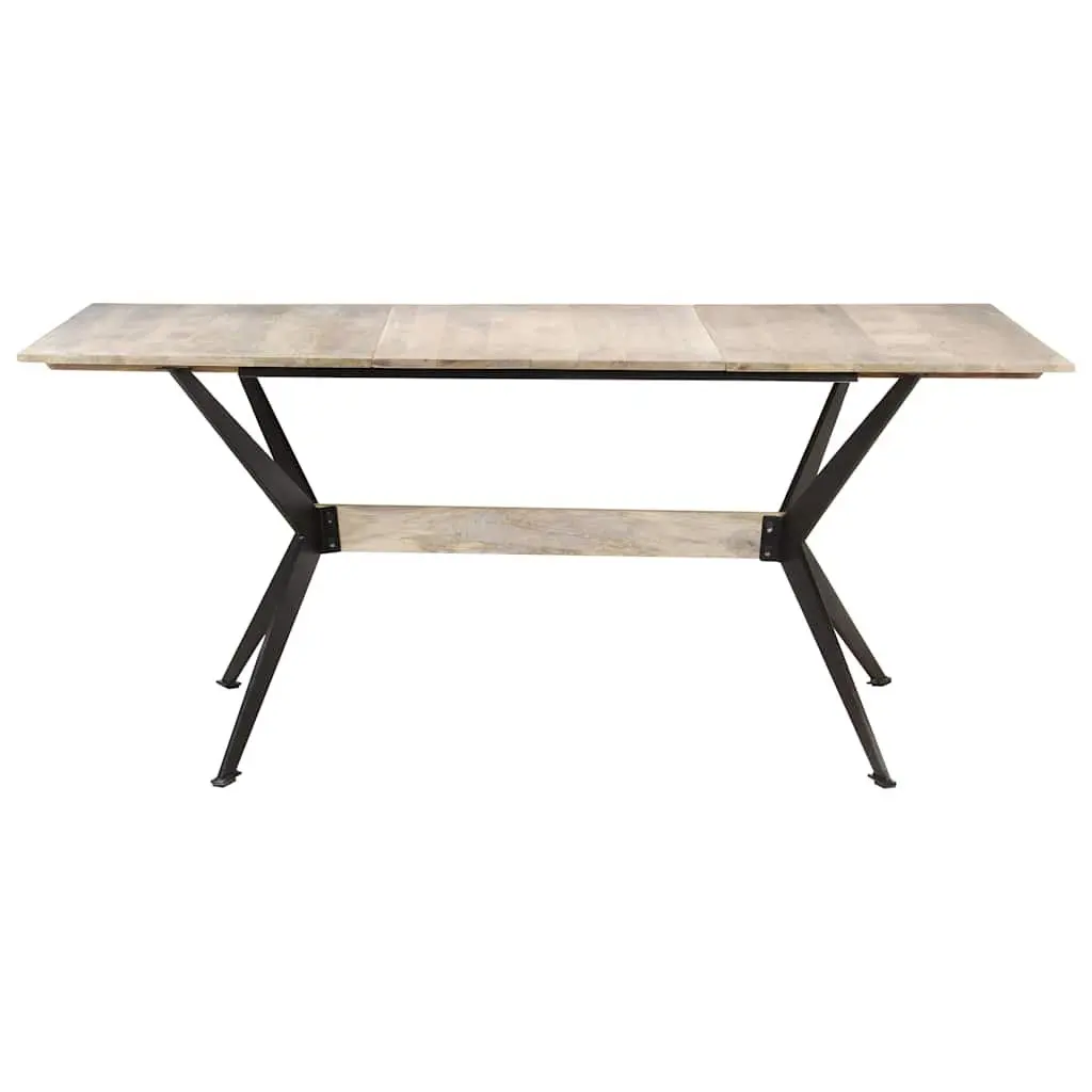 Dining Table Brown Solid Mango Wood 180x90x76cm Industrial Style Furniture