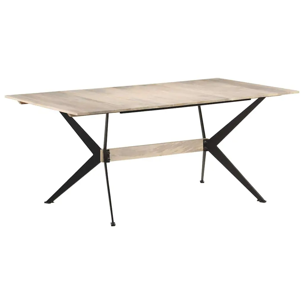 Dining Table Brown Solid Mango Wood 180x90x76cm Industrial Style Furniture