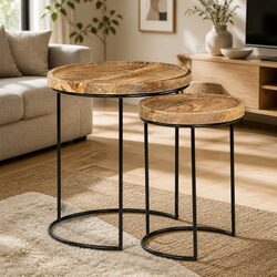 Versatile 2 Piece Coffee Table Set for Home Use