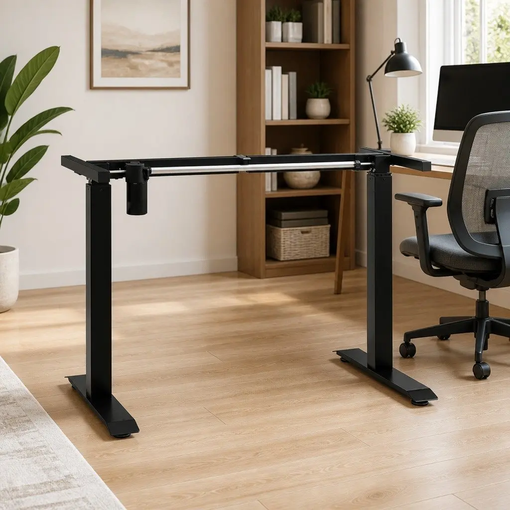 Height Adjustable Desk Frame Motorised Carbon Steel Black 71 to 113 cm