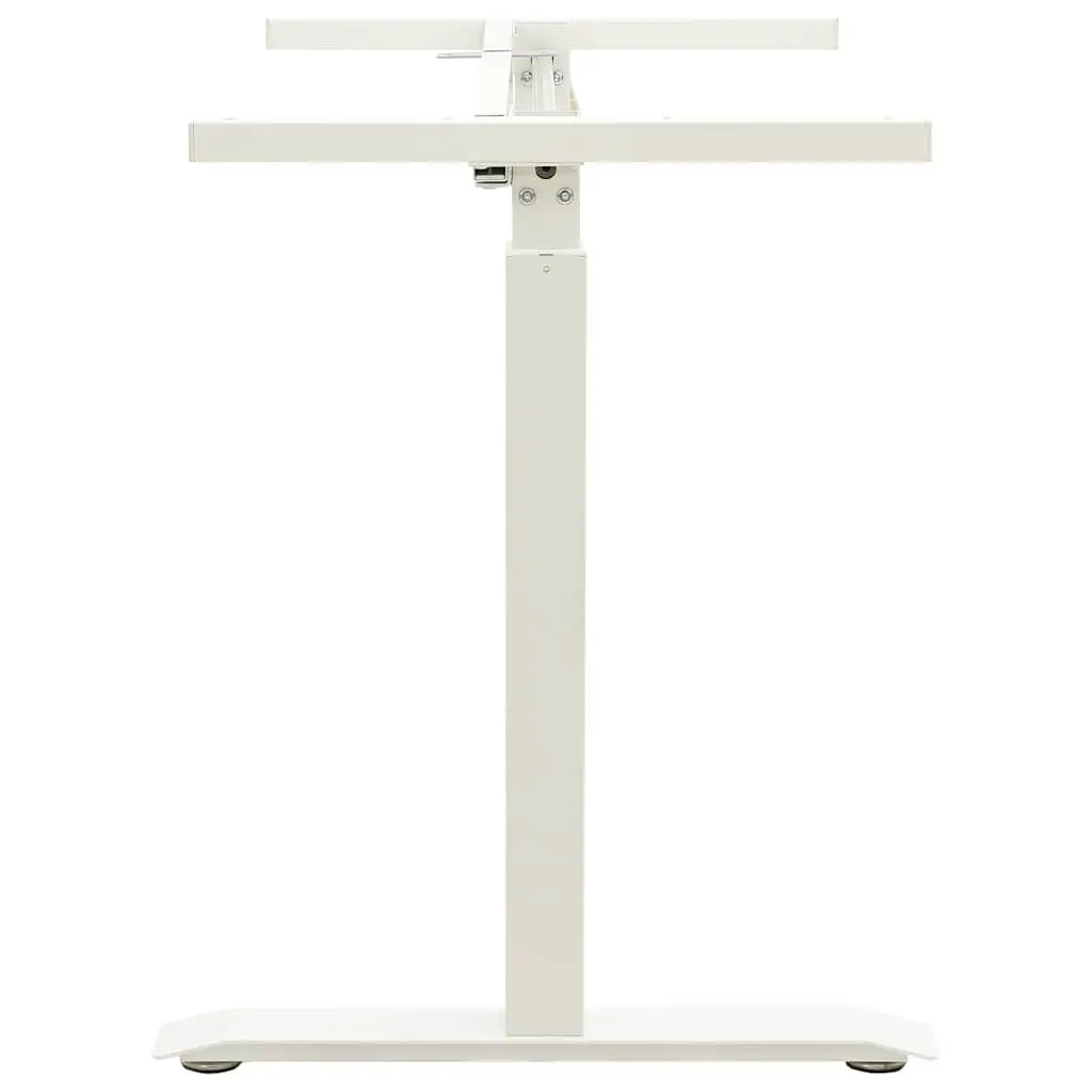 Manual Standing Desk Frame White Ergonomic Hand Crank Adjustable Height and Width Home Office Workstation