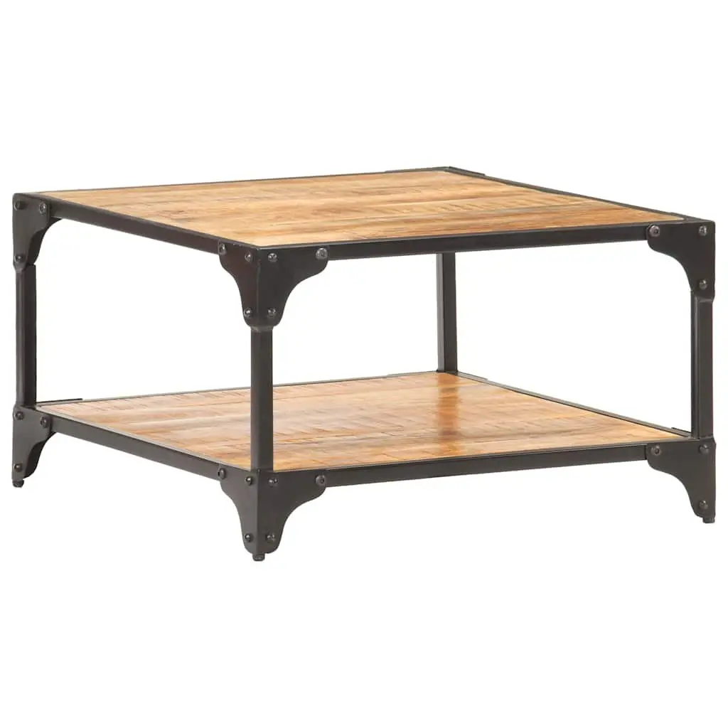 Coffee Table with Storage, Solid Mango Wood, 60x60x35 cm