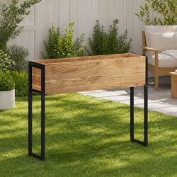 Practical Elevated Wooden Planter Box for Your Garden