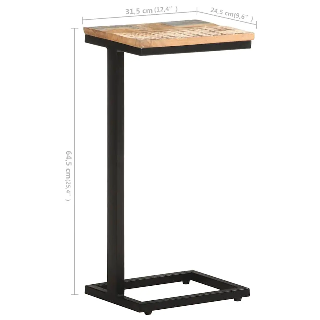 End Table Solid Reclaimed Wood 31.5W x 24.5D x 64.5H cm Brown 2 pcs