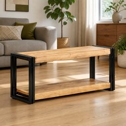 Practical Brown Acacia Wood TV Cabinet for Home Use
