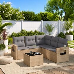 Garden Sofa Set: 6 Pieces, Ideal for Patio Comfort