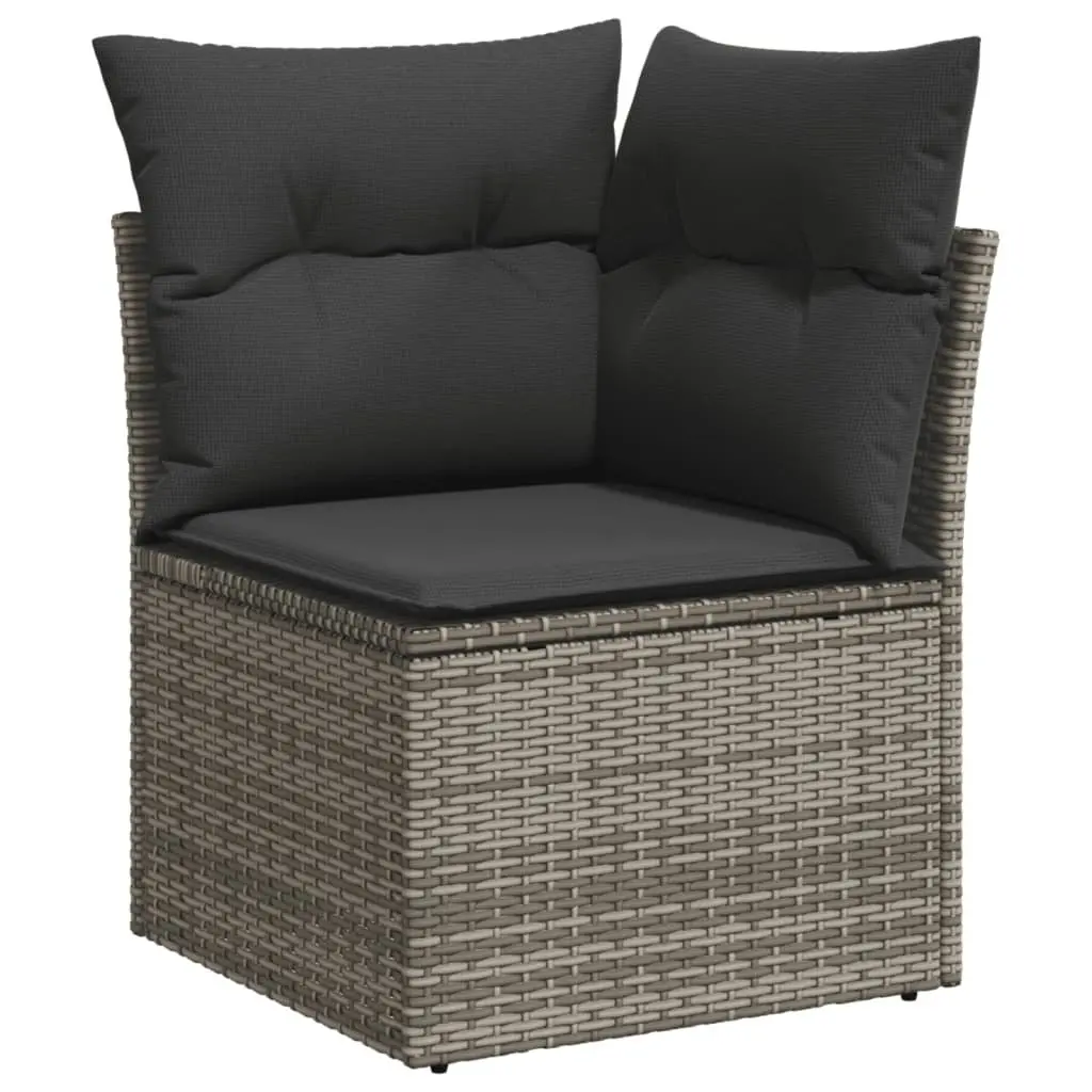 Garden Sofa Set 6 Piece Outdoor Furniture Grey Poly Rattan Modular Patio Lounge