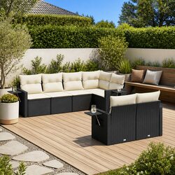 Practical 7 Piece Garden Sofa Set with Side Tables