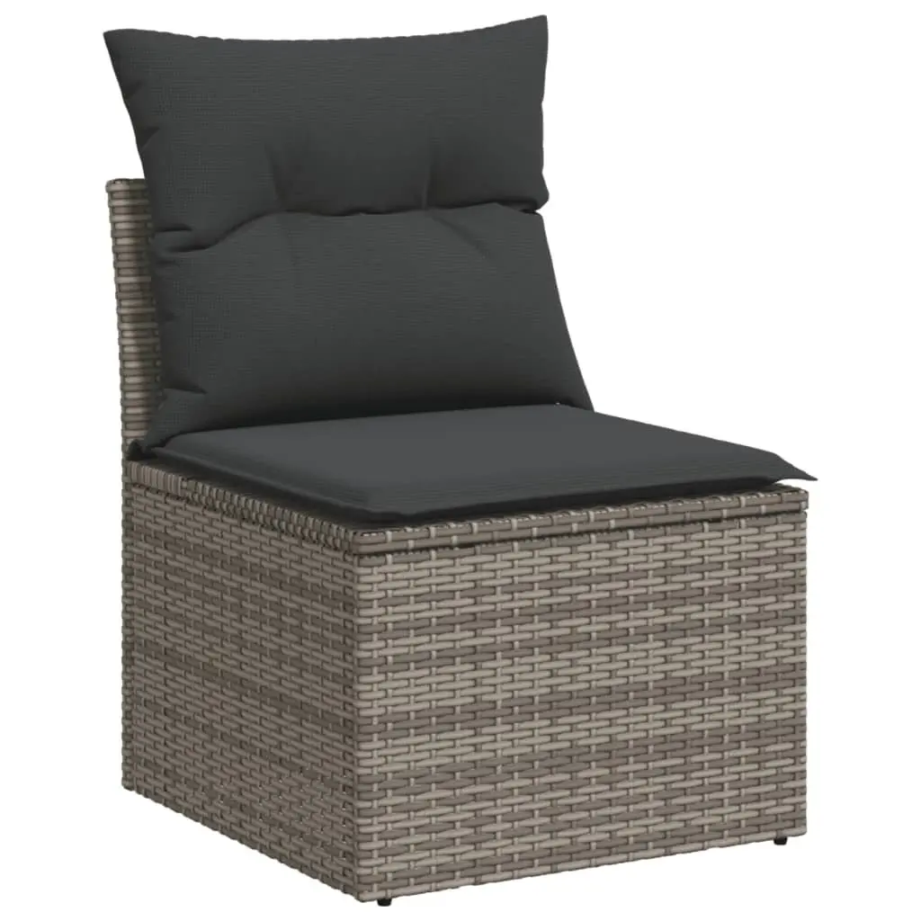 7 Piece Garden Sofa Set Outdoor Furniture Patio Lounge with Cushions Grey Rattan